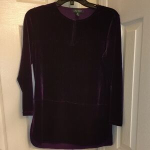 Ralph Lauren Deep Purple Velvet Top